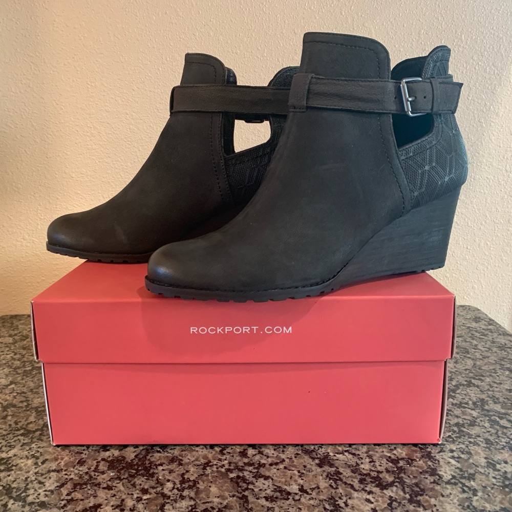 Rockport Cobb Hill Lucinda Open Bootie Ankle Boots
